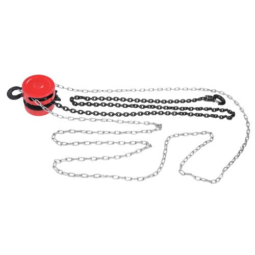 Solid Spare Chain Hoist Chain Block 1 Ton Capacity 10 Feet Lift Steel Construction Red