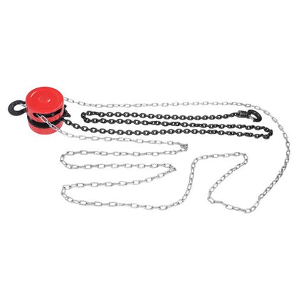Solid Spare Chain Hoist Chain Block 1 Ton Capacity 10 Feet Lift Steel Construction Red