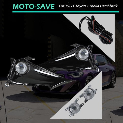 Solid Spare LH+RH Daytime Running Lights w/Wiring Switch For 19-21 Toyota Corolla Hatchback