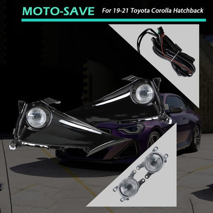 Solid Spare LH+RH Daytime Running Lights w/Wiring Switch For 19-21 Toyota Corolla Hatchback