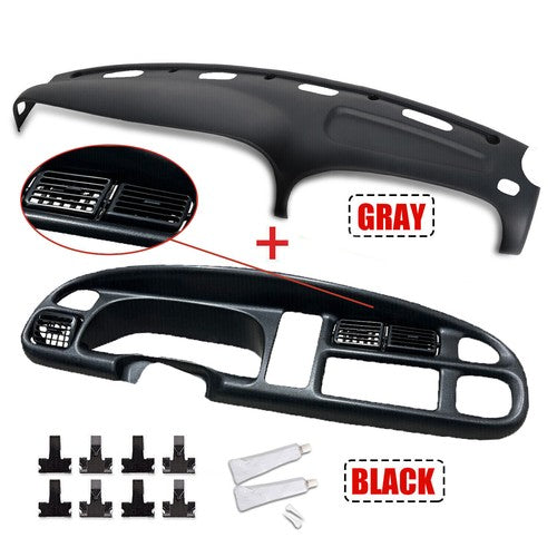 Solid Spare For 1998-02 Dodge Ram 1500/2500/3500 Pickup Dash Bezel&Dashboard Cover Overlay