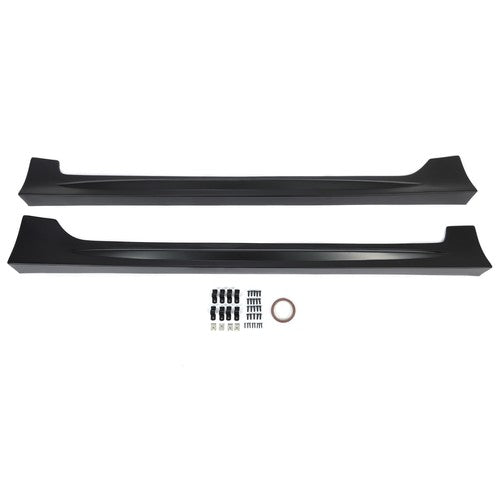 Solid Spare Fits 8th gen Honda Civic Sedan 2006-2011 PP Mugen RR Style Side Skirts ABS Black