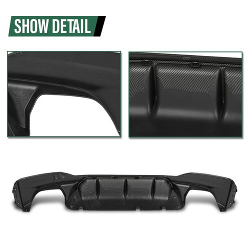 Solid Spare Fit For 2017-2023 BMW G30 5 Series W/ M Sport M5 Style Rear Diffuser Carbon Look