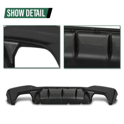 Solid Spare Fit For 2017-2023 BMW G30 5 Series W/ M Sport M5 Style Rear Diffuser Carbon Look