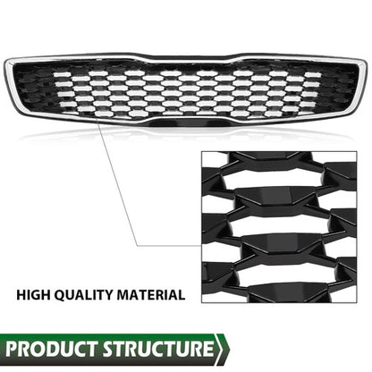 Solid Spare Fit For 2017-2018 Kia Forte5 Hatchback EX LX Front Bumper Upper Grille Grill