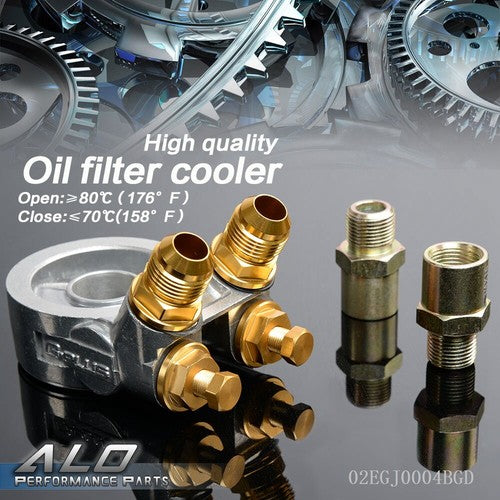 Solid Spare Fit For Oil Filter Cooler Sandwich Plate Adapter AN10 + 80 Deg 176 F Thermostat