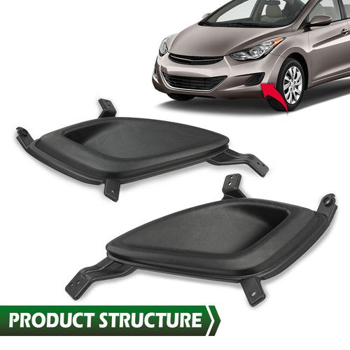 Solid Spare Fit For 2011-2013 Hyundai Elantra Front Bumper Insert Fog Light Cover Left+Right