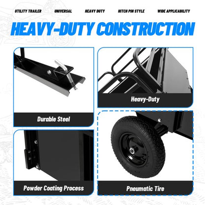 Solid Spare For UTV ATV Heavy Duty Dump Cart Garden Utility Trailer Yard Lawn Mower 750lb