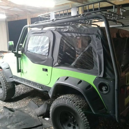 Solid Spare Roof Rack For Jeep Wrangler TJ Rubicon 97-2006 Textured Black Replace For 76713