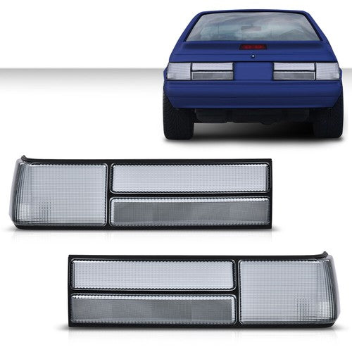 Solid Spare Fit For 87-93 Ford Mustang Fox Body LX Style Smoke Tail Light Lens Left+Right