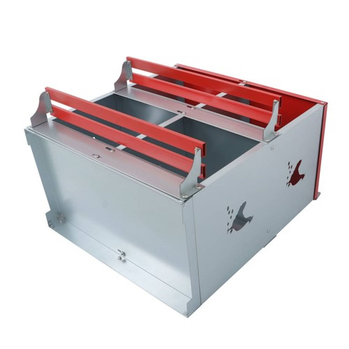 Solid Spare Chicken Nesting Boxes 4 Compartment Metal Poultry Nest Box Wall Mount For Hens