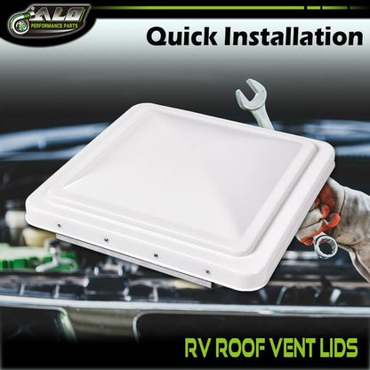 Solid Spare 2pcs White 14" x 14" Replacement Roof Vent Cover Camper RV Trailer Ventline