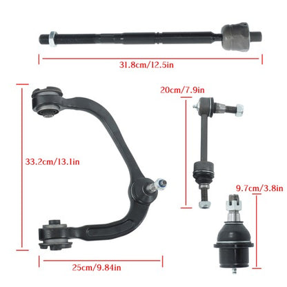 Solid Spare Front Control Arm Ball Joint Tie Rod End Sway Bar For Ford F-150 2004-2005 12Pc