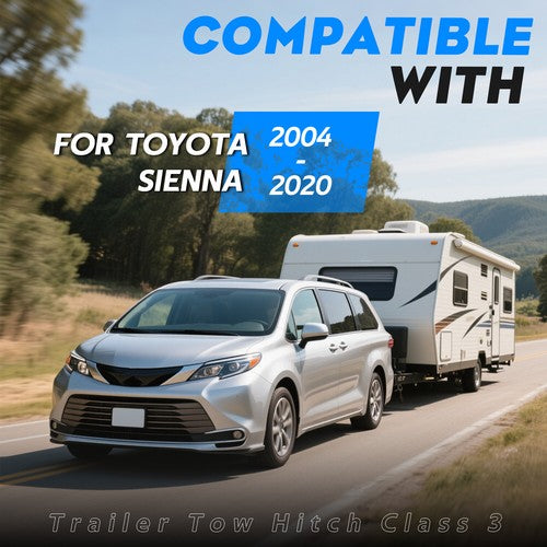 Solid Spare Class 3 Rear Bumper Towing Trailer Hitch Receiver 2" For Toyota Sienna 2004-2020
