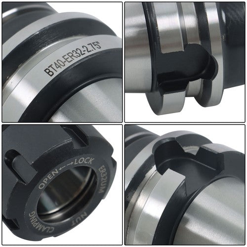 Solid Spare 2.75" GAGE Length-4 Chucks -Tool Holders G2.5 / 20000 RPM BT40-ER32 Collet Chuck