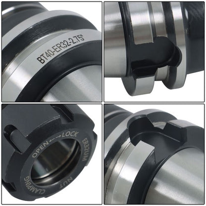 Solid Spare 2.75" GAGE Length-4 Chucks -Tool Holders G2.5 / 20000 RPM BT40-ER32 Collet Chuck