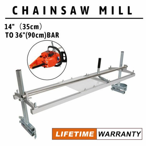 Solid Spare Chainsaw Mill Kit 14"-36" Portable Guide Bar Aluminum Planking Lumber Cutting