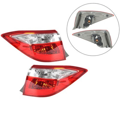 Solid Spare Red Driver & Passenger Rear Brake Tail Lights Fit For Toyota Corolla 2014-2016