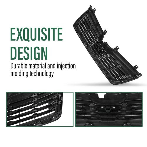 Solid Spare Fit For 2019-2021 Subaru Forester Front Bumper Lower Grille Grill Black Chrome