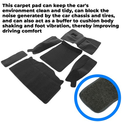 Solid Spare 6Pcs Gray Carpet Rug Mat Fits 86-95 Jeep Wrangler YJ 76-86 CJ-7 L& R Full Set