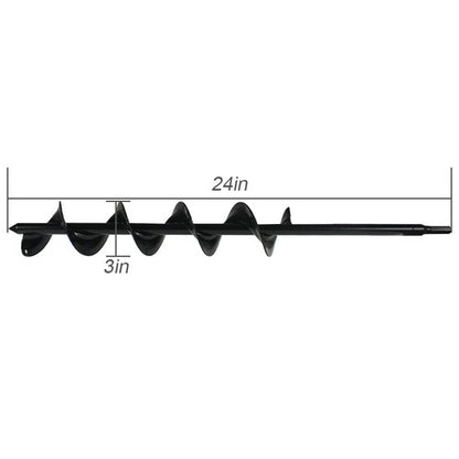 Solid Spare Auger Drill Bit 3" x 24" Garden Plant Flower Bulb Rapid Planter Spiral