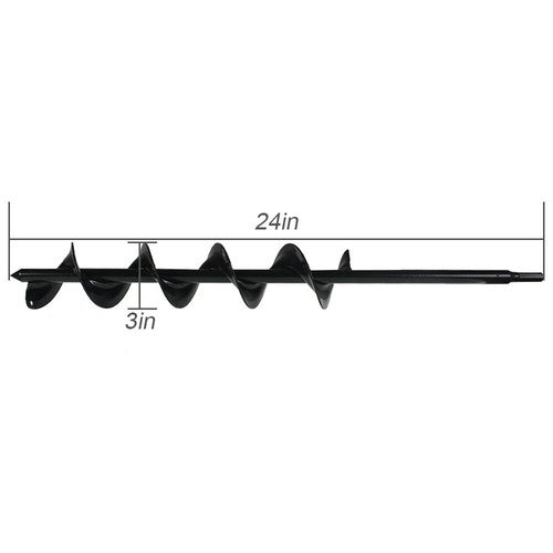 Solid Spare Auger Drill Bit 3" x 24" Garden Plant Flower Bulb Rapid Planter Spiral