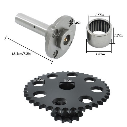 Solid Spare Chain Drive Cluster Sprocket Set D76529 D64175 Fits Case Skid Steer 1845