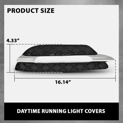 Solid Spare Fit For 2012-2015 Mercedes Benz C-Class Daytime Running Light Cover Left+Right
