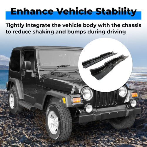 Solid Spare Metal Body Mounts Torque Boxes Floor Pan Supports Braces FOR 97-06 Wrangler TJ