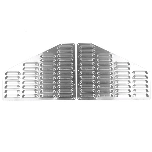 Solid Spare 2Pcs Silver Hood Louver Alum Vent Panels Kit For Jeep XJ Cherokee 1984-2001