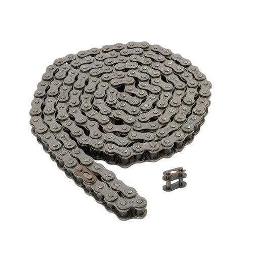 Solid Spare Carbon Steel #60 Roller Chain × 10 Feet with Two Free Connecting Links