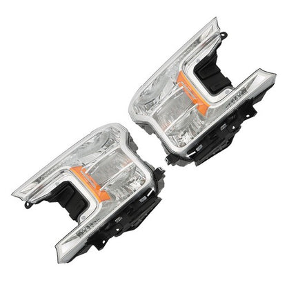 Solid Spare Left+Right Headlight & Front Upper Grille Grill Fit For 2018 2019 2020 Ford F150