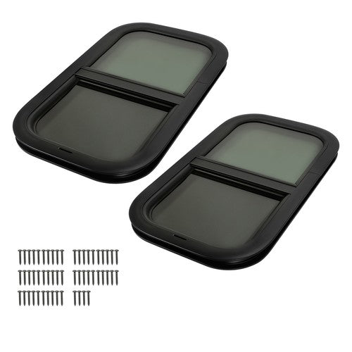 Solid Spare 2 Pack 12 x 22 x1-1/2" Wall Vertical Sliding RV Window Cargo Trailer W/Trim Kit