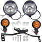 Solid Spare For Black Motorcycle Passing Driving Spot Fog Lamp w/ Turn Signal Lights