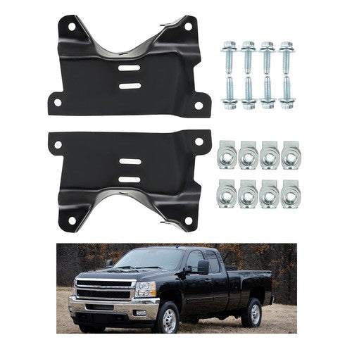 Solid Spare For 2007-2010 Chevy Silverado 2500HD 3500HD Front Bumper Bracket Compatible 2PCS