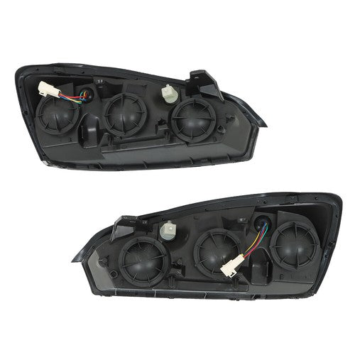 Solid Spare For Chevy Malibu 2004-2008 Headlights Headlamps Housing Halogen Black RH & LH