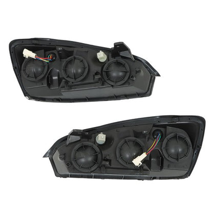 Solid Spare For Chevy Malibu 2004-2008 Headlights Headlamps Housing Halogen Black RH & LH