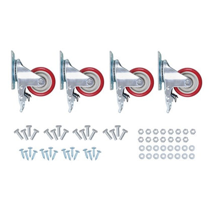 Solid Spare 3 Inch Industrial Heavy Duty Swivel Caster Wheels with Brake Set of 4 Safety