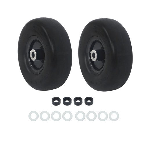 Solid Spare (2-Pack) 9X3.50-4 Flat Free Lawnmower Solid Tire and Wheel Assemblie