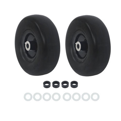 Solid Spare (2-Pack) 9X3.50-4 Flat Free Lawnmower Solid Tire and Wheel Assemblie