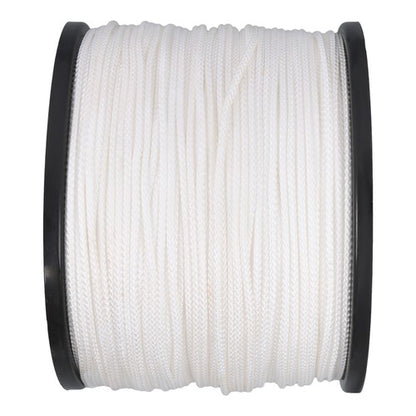 Solid Spare 1/8" x 1000' Hollow Braid Polypro Rope Tensile Strength 350 Pounds White
