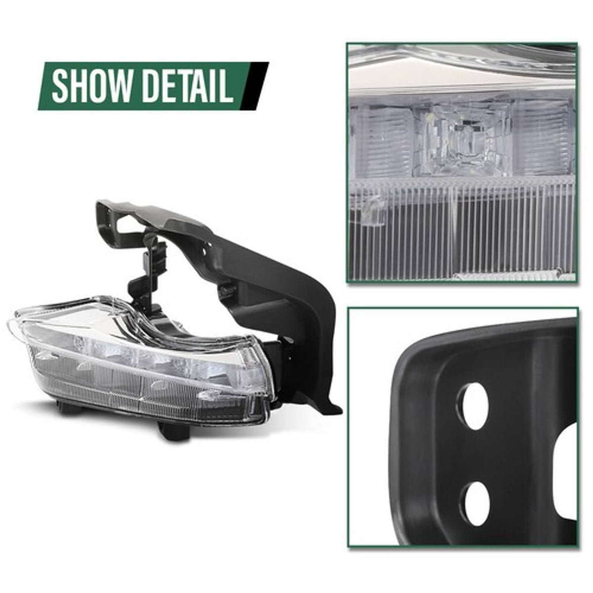 Solid Spare Fit For 2014-2016 Toyota Highlander LED DRL Daytime Running Lights Left+Right