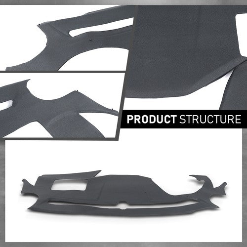 Solid Spare TPE Dash Cover Fit For 11-14 Hyundai Sonata Dark Gray Dashboard Cover