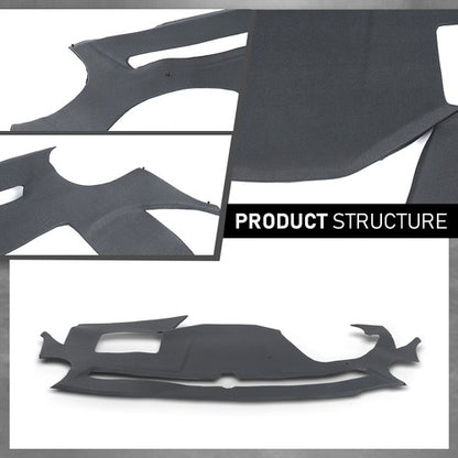 Solid Spare TPE Dash Cover Fit For 11-14 Hyundai Sonata Dark Gray Dashboard Cover