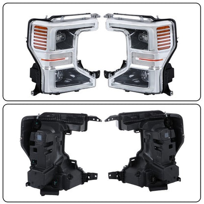 Solid Spare For Ford F250 F350 SuperDuty 2020-22 LH+RH Headlight Headlamp w/o Sport Package