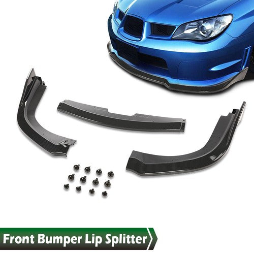 Solid Spare Fit For 06-07 Subaru Impreza WRX STI Front Carbon Look Bumper Lip Splitter