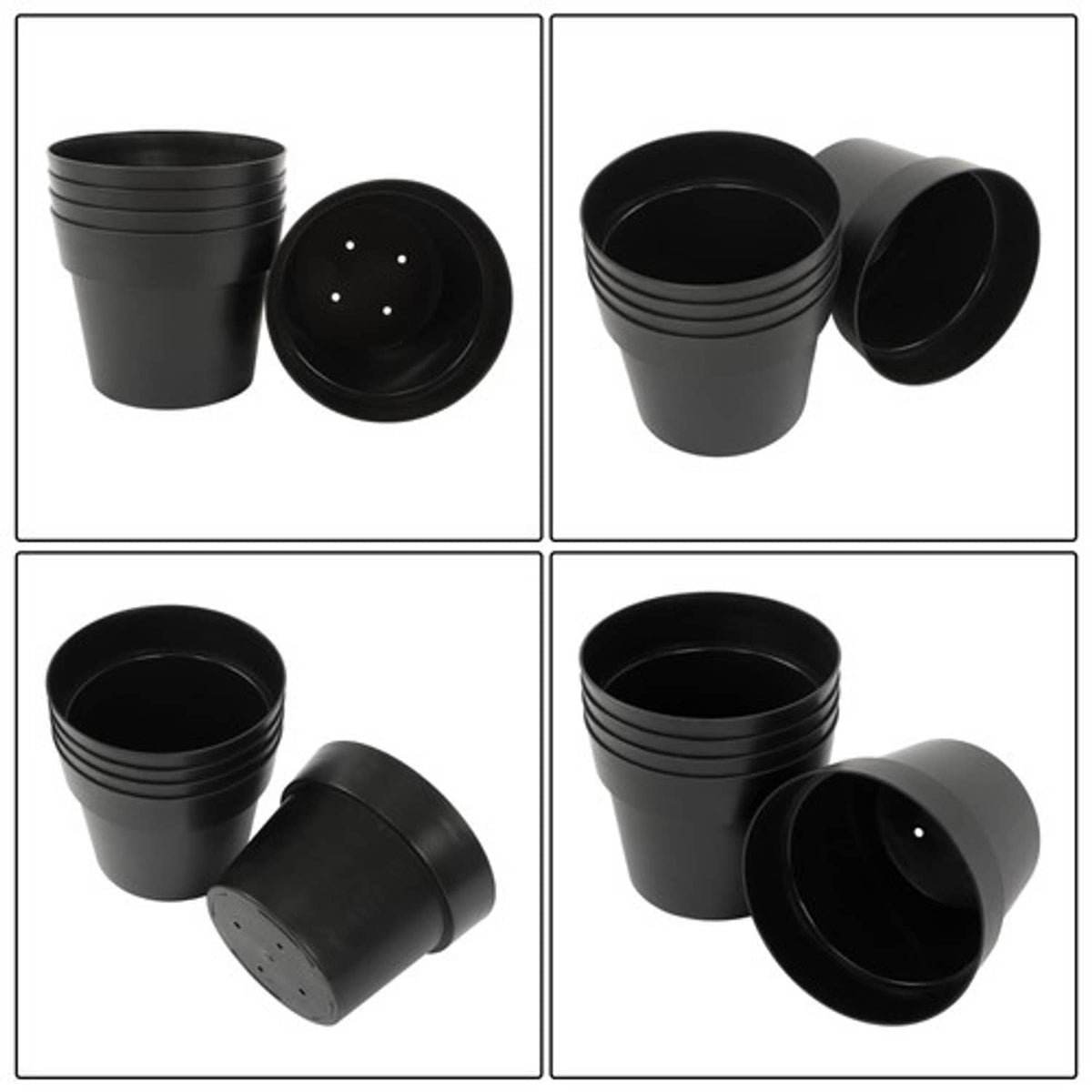 Solid Spare Heavy Duty 5 Gallon Planters Plastic Nursery Pots Flower Plant Pots 5 Pack
