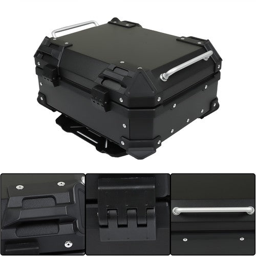 Solid Spare Motorcycle Aluminum Trunk Rear Top Case Luggage Tour Tail Tool Box Lock 22L