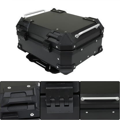 Solid Spare Motorcycle Aluminum Trunk Rear Top Case Luggage Tour Tail Tool Box Lock 22L