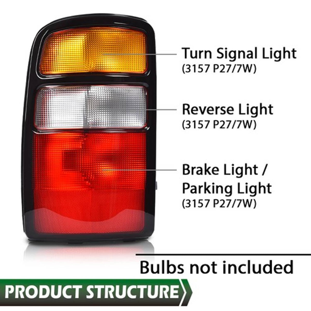 Solid Spare Tail Lights Brake Lamps Fit For 2004-2006 Chevy Suburban Tahoe GMC Yukon LH RH